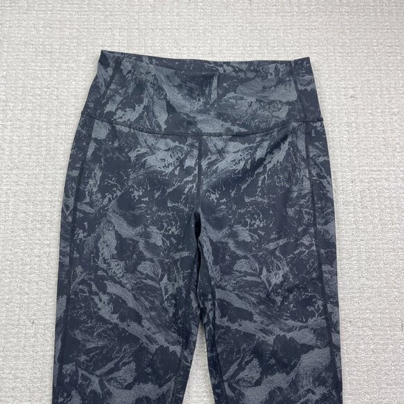 Lole High Waist Leggings Women’s Sz L Black / Grey Abstract AOP Athletic Yoga - Picture 2 of 8